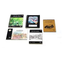 HKM-830483 Custom Hardcover Spiral Sketchbook - A3, A4, A5, 60 Sheets, 160gsm Thick Paper, Kraft Cover