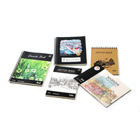 HKM-830483 Custom Hardcover Spiral Sketchbook - A3, A4, A5, 60 Sheets, 160gsm Thick Paper, Kraft Cover