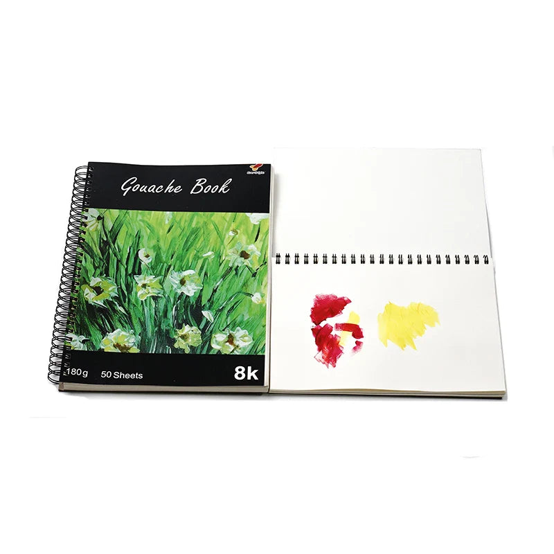 HKM-830483 Custom Hardcover Spiral Sketchbook - A3, A4, A5, 60 Sheets, 160gsm Thick Paper, Kraft Cover