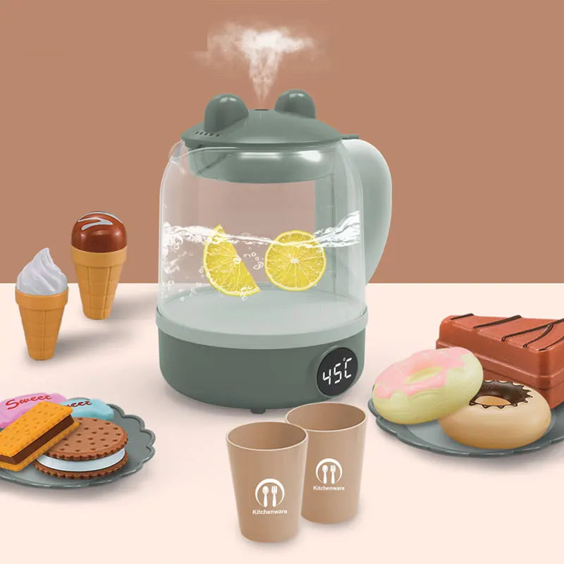 HKM-830611 Electric Steam Kettle Playset for Kids - Educational Kitchen Toys for Role-Playing