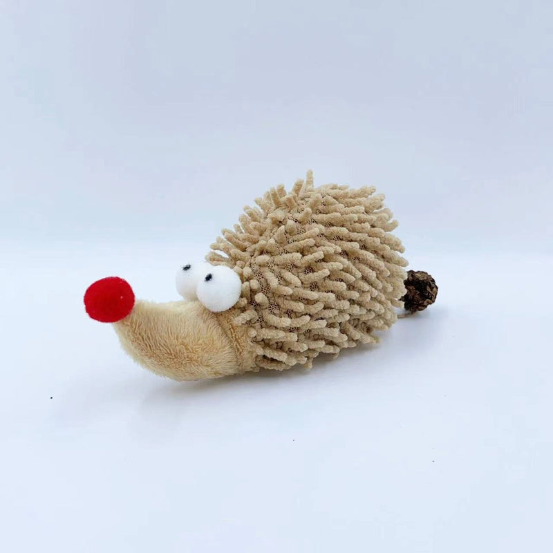 HKM-8306493 Adorable Chenille Cartoon Hedgehog Cat Toy with Catnip and Stretch Cotton