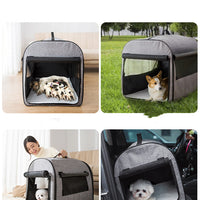 HKM-8306877 Portable Washable Pet Kennel for Dogs and Cats - Durable Outdoor Travel Backpack with Mesh Windows