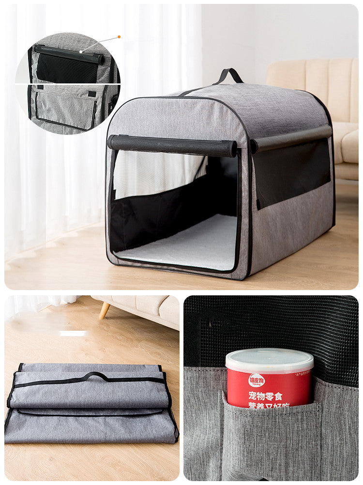 HKM-8306877 Portable Washable Pet Kennel for Dogs and Cats - Durable Outdoor Travel Backpack with Mesh Windows
