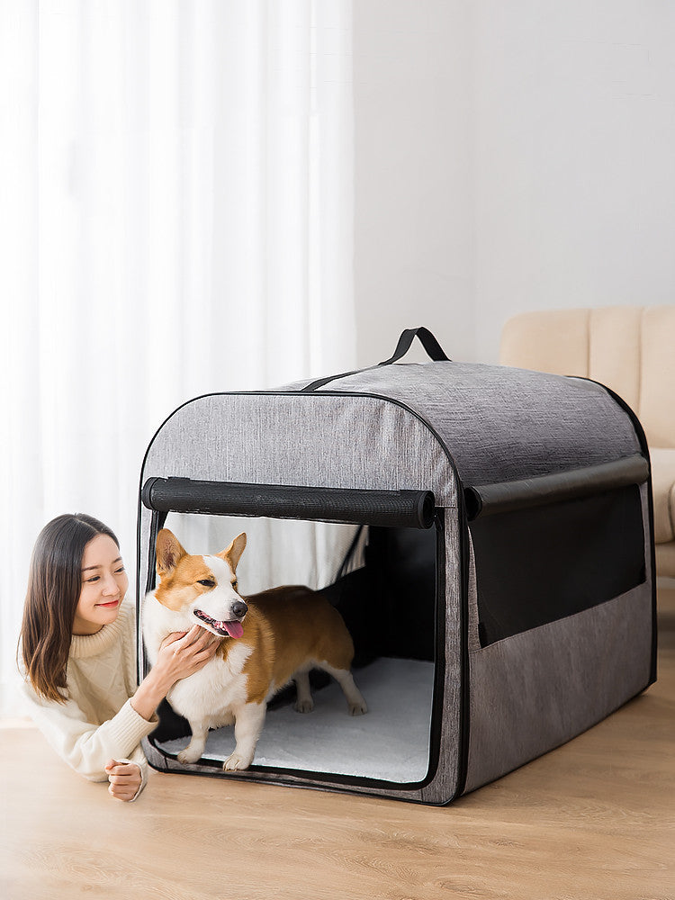 HKM-8306877 Portable Washable Pet Kennel for Dogs and Cats - Durable Outdoor Travel Backpack with Mesh Windows