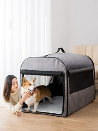 HKM-8306877 Portable Washable Pet Kennel for Dogs and Cats - Durable Outdoor Travel Backpack with Mesh Windows