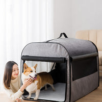 HKM-8306877 Portable Washable Pet Kennel for Dogs and Cats - Durable Outdoor Travel Backpack with Mesh Windows