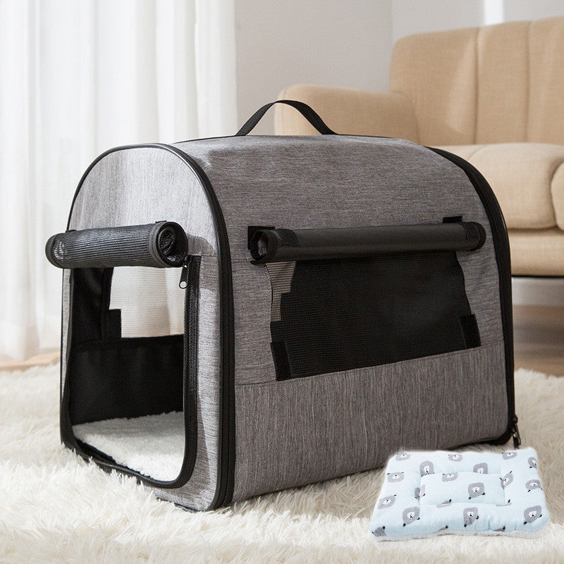 HKM-8306877 Portable Washable Pet Kennel for Dogs and Cats - Durable Outdoor Travel Backpack with Mesh Windows