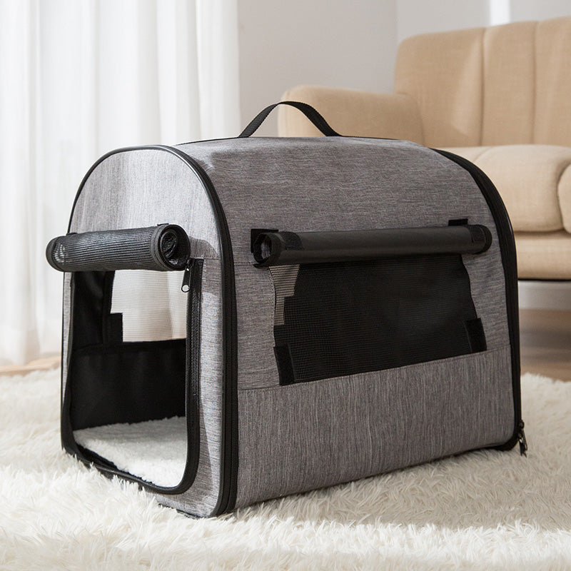 HKM-8306877 Portable Washable Pet Kennel for Dogs and Cats - Durable Outdoor Travel Backpack with Mesh Windows