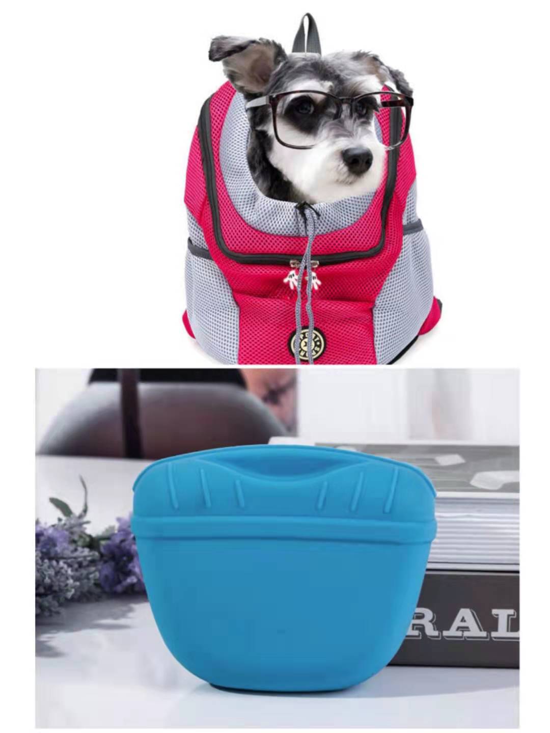 HKM-8309053 Portable Silicone Dog Snack Training Bag with Magnetic Closure and Clip - Available in Multiple Colors