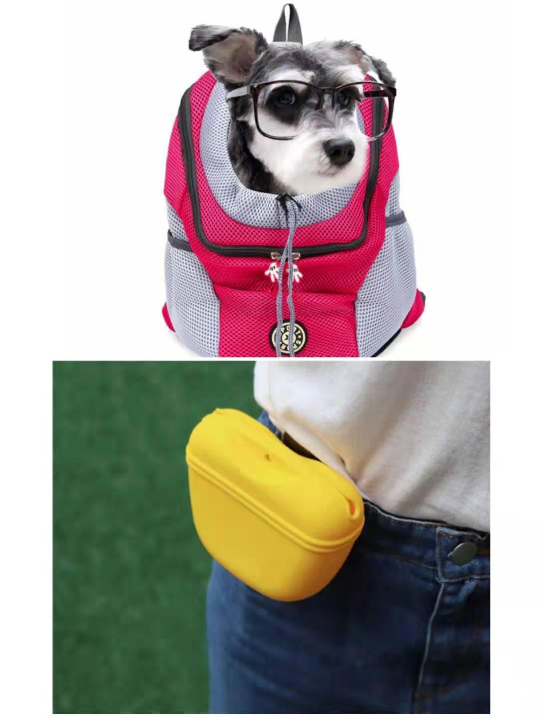HKM-8309053 Portable Silicone Dog Snack Training Bag with Magnetic Closure and Clip - Available in Multiple Colors
