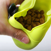HKM-8309053 Portable Silicone Dog Snack Training Bag with Magnetic Closure and Clip - Available in Multiple Colors