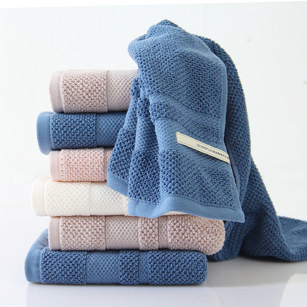 HKM-830931 Thick Cotton Embroidered Towel - 35x75 cm, Soft and Highly Absorbent, Available in Multiple Colors