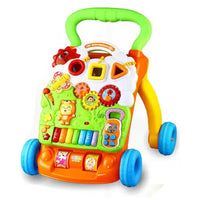 HKM-830995 2-in-1 Sit-to-Stand Learning Activity Walker for Toddlers Ages 5-7, Music & Walking Support