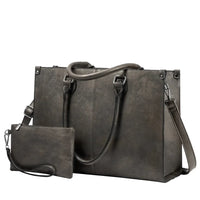 HKM-831059 Luxury Classic PU Leather Business Tote Bag for Women - Stylish Laptop Carrier