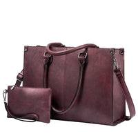 HKM-831059 Luxury Classic PU Leather Business Tote Bag for Women - Stylish Laptop Carrier