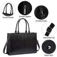 HKM-831059 Luxury Classic PU Leather Business Tote Bag for Women - Stylish Laptop Carrier