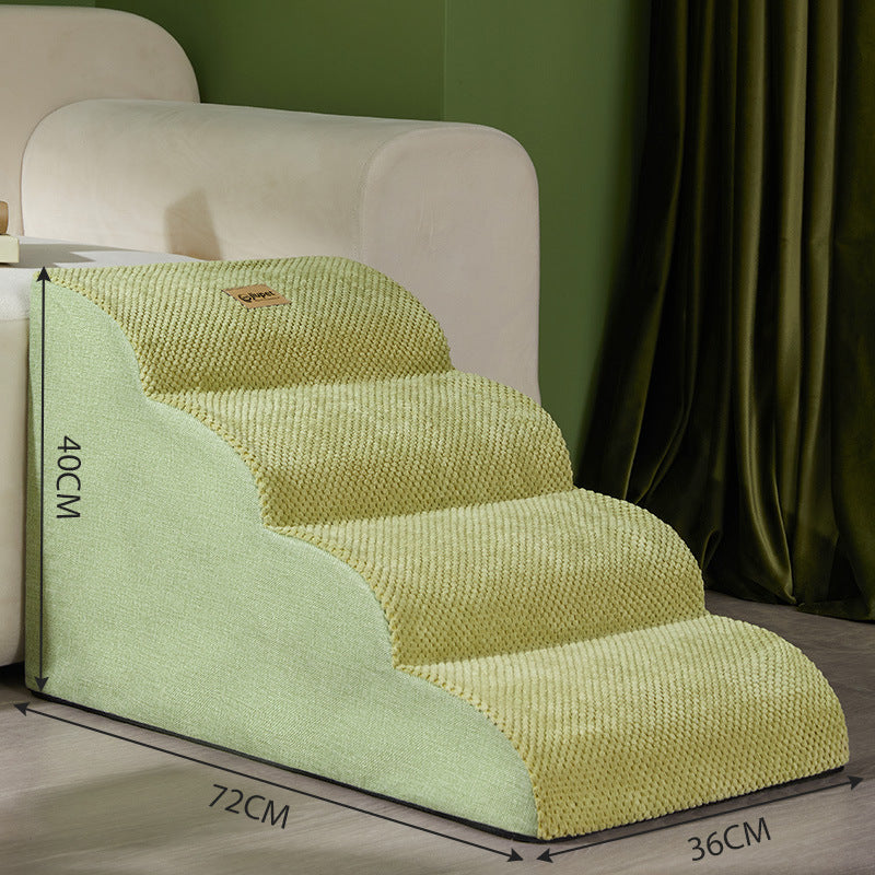 HKM-8310973 Pet Dog Anti-Slip Slope Ladder - Available in Brown and Green, Removable and Washable Cover