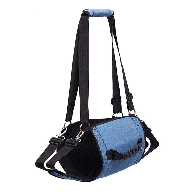 HKM-8311869 Support Sling for Older and Disabled Dogs - Nylon Pet Carrying Aid in Black and Sapphire Blue