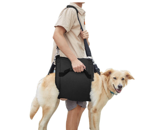 HKM-8311869 Support Sling for Older and Disabled Dogs - Nylon Pet Carrying Aid in Black and Sapphire Blue