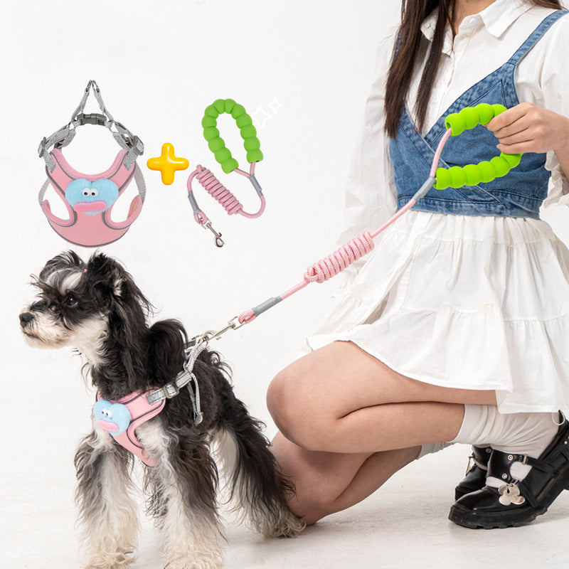 HKM-8312381 Adjustable No-Pull Dog Harness with Multifunction Leash - Escape Proof Vest for Medium Dogs
