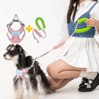 HKM-8312381 Adjustable No-Pull Dog Harness with Multifunction Leash - Escape Proof Vest for Medium Dogs