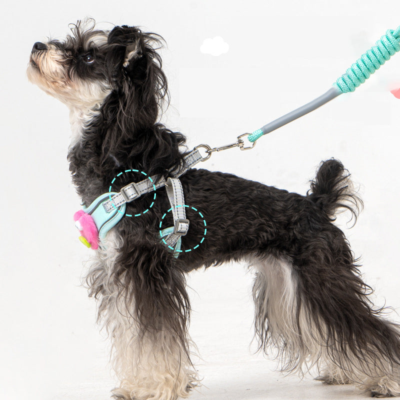 HKM-8312381 Adjustable No-Pull Dog Harness with Multifunction Leash - Escape Proof Vest for Medium Dogs
