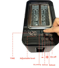 HKM-831251 Large Stainless Steel Oven Toaster with LED Display for Perfectly Toasted Sandwiches