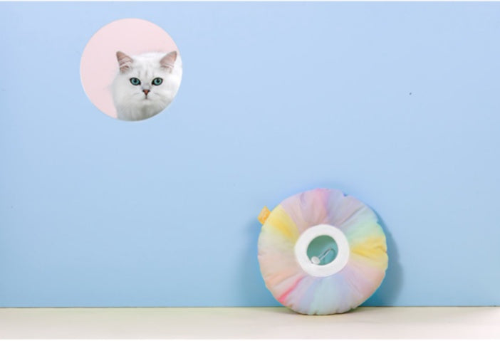 HKM-8313149 Rainbow Gradient Soft Waterproof Pet Sterilization Ring for Cats and Small Dogs