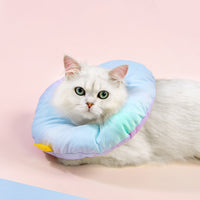 HKM-8313149 Rainbow Gradient Soft Waterproof Pet Sterilization Ring for Cats and Small Dogs