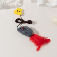 HKM-8313405 Hanging Cat Teaser Toy with Built-In Sound and Butterfly Elastic String in Gray, Pink, and Purple