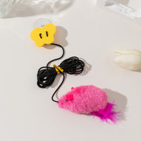 HKM-8313405 Hanging Cat Teaser Toy with Built-In Sound and Butterfly Elastic String in Gray, Pink, and Purple