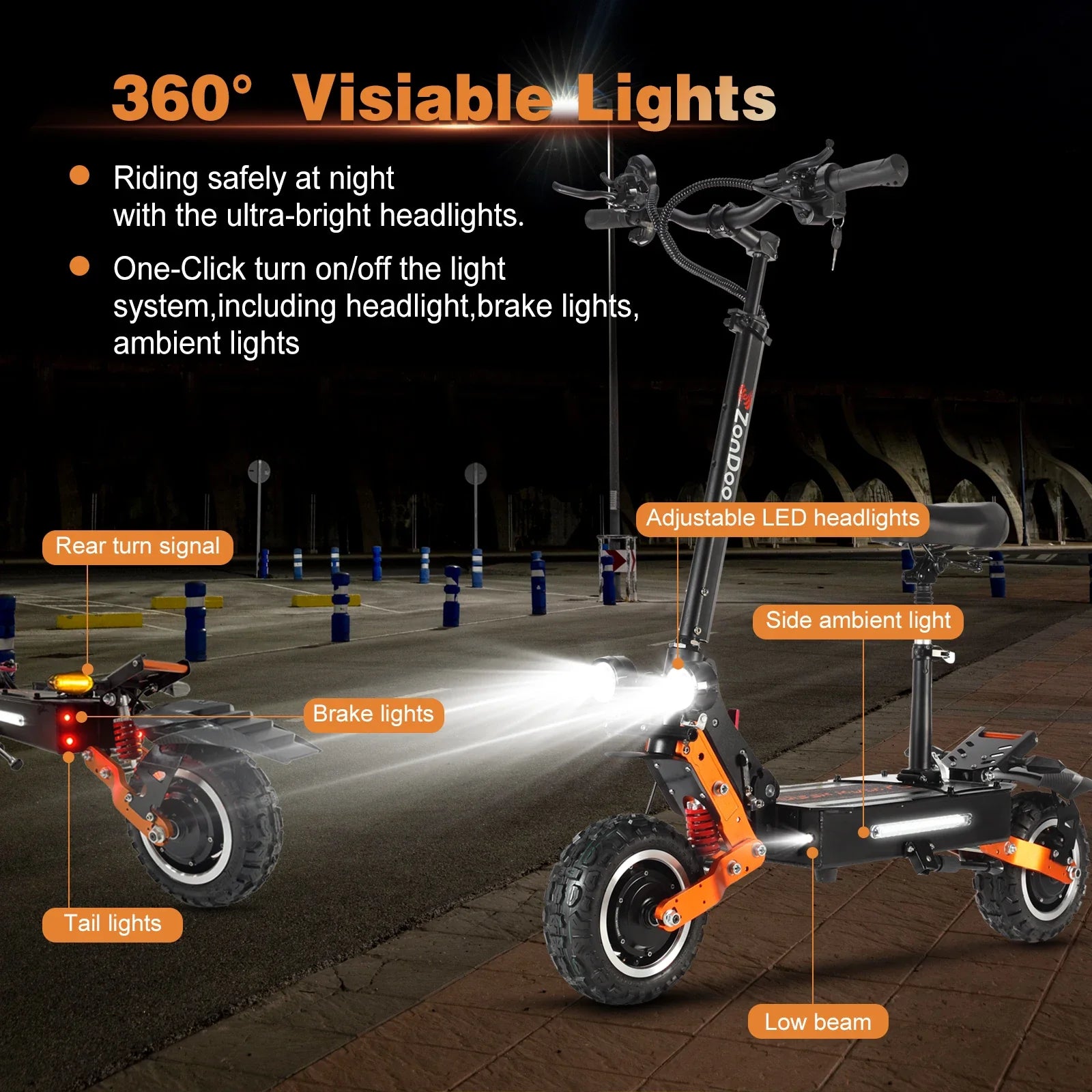 HKM-831379 ZonDoo ZO01 PLUS 60V Dual Motor Electric Scooter with 90km/h Speed, 80-95km Range, 11-Inch Off-Road Tires