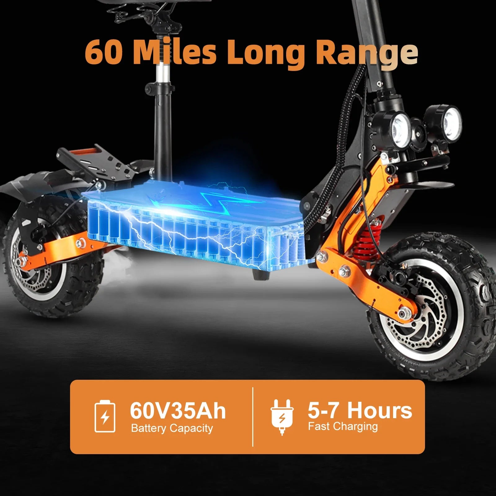 HKM-831379 ZonDoo ZO01 PLUS 60V Dual Motor Electric Scooter with 90km/h Speed, 80-95km Range, 11-Inch Off-Road Tires