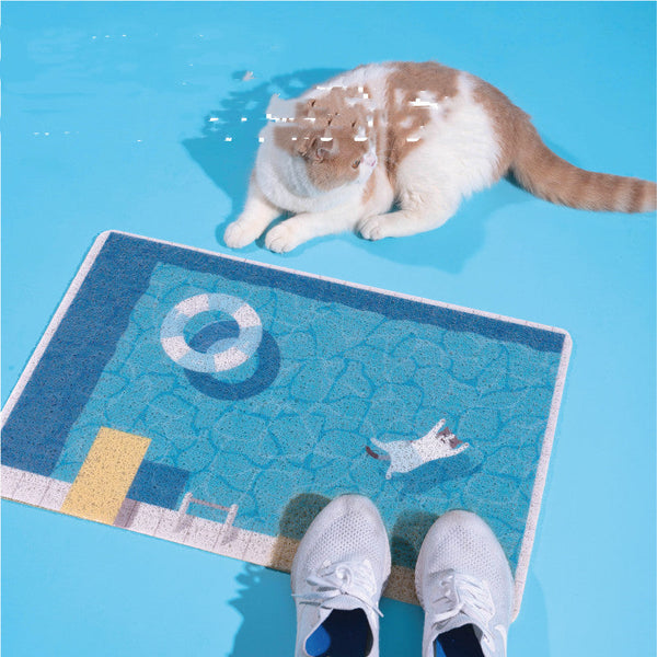 HKM-8314429 Cat Rubbing Swimming Pool Sand Basin - PVC Material, 400mm x 600mm, Foot Pad Included