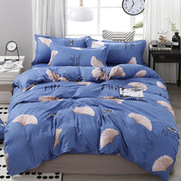 HKM-831507 Three-Piece Quilted Bedding Set with Floral Design for 1.5m Bed - Polyester Fabric, White