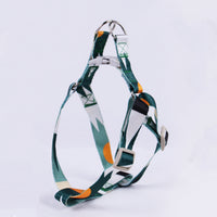 HKM-8315197 Three-Piece Set: Pink/White, Blue/Red, Green/White, Purple/Yellow Dog Leash, Collar, and Harness