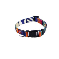 HKM-8315197 Three-Piece Set: Pink/White, Blue/Red, Green/White, Purple/Yellow Dog Leash, Collar, and Harness