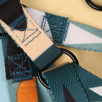 HKM-8315197 Three-Piece Set: Pink/White, Blue/Red, Green/White, Purple/Yellow Dog Leash, Collar, and Harness