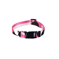 HKM-8315197 Three-Piece Set: Pink/White, Blue/Red, Green/White, Purple/Yellow Dog Leash, Collar, and Harness