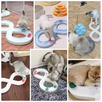 HKM-8315837 Interactive Cat Turntable Track with Teasing Ball for Boredom Relief - Perfect for Kittens and Cats