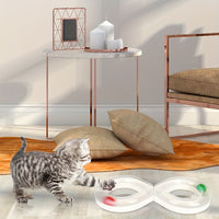 HKM-8315837 Interactive Cat Turntable Track with Teasing Ball for Boredom Relief - Perfect for Kittens and Cats