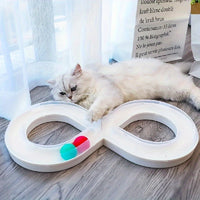 HKM-8315837 Interactive Cat Turntable Track with Teasing Ball for Boredom Relief - Perfect for Kittens and Cats