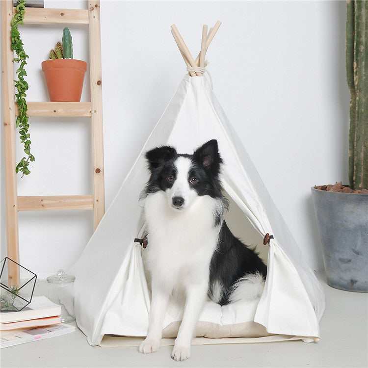 HKM-8317373 Wooden Pet Nest with Canvas Pad for Small Pets - Medium and Large Sizes Available