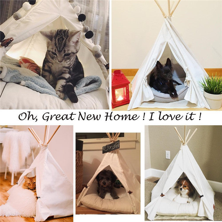 HKM-8317373 Wooden Pet Nest with Canvas Pad for Small Pets - Medium and Large Sizes Available