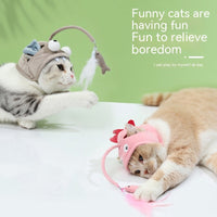 HKM-8319165 Cat Hat for Kittens - Soft, Funny Costume with Adjustable Neck Size 24-30cm, Available in Pink and Gray