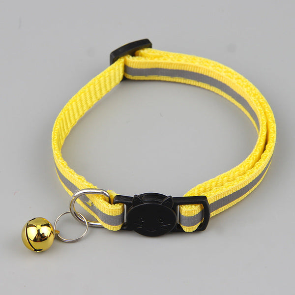 HKM-8320317 Reflective Cat Head Safety Buckle Collar in Monochrome Colors - Universal Fit for All Seasons