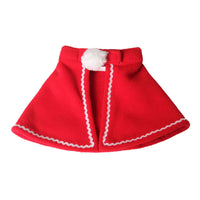 HKM-8320701 Classic Red Christmas Cape for Dogs and Cats in Fleece Material