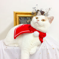 HKM-8320701 Classic Red Christmas Cape for Dogs and Cats in Fleece Material