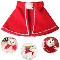 HKM-8320701 Classic Red Christmas Cape for Dogs and Cats in Fleece Material