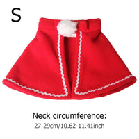HKM-8320701 Classic Red Christmas Cape for Dogs and Cats in Fleece Material